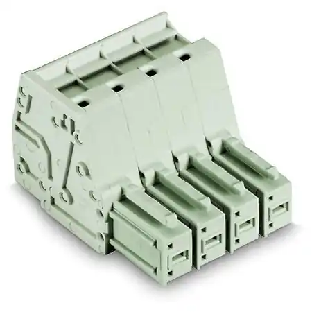 1-conductor female plug; 100% protected against mismating; 10 mm²; Pin spacing 7.62 mm; 4-pole; 10,00 mm²; light gray Wago Cel mai vândut