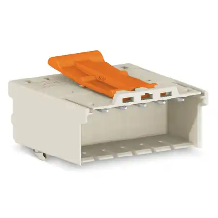 1-conductor male connector; Snap-in mounting feet; 2.5 mm²; Pin spacing 5 mm; 4-pole; 2,50 mm²; light gray Wago Reducere specială