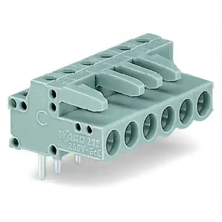 Vezi acum THT female header; 0.6 x 1.0 mm solder pin; angled; Pin spacing 5 mm; 4-pole; gray Wago