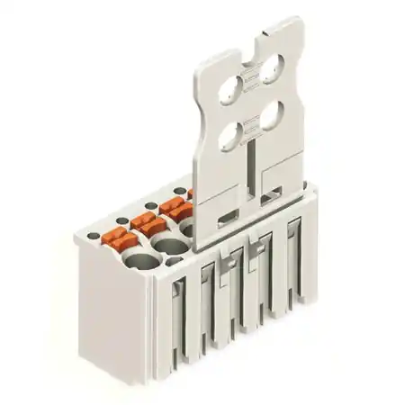 1-conductor female plug; Gripping plate; 1.5 mm²; Pin spacing 3.5 mm; 4-pole; 1,50 mm²; light gray Wago Plată sigură