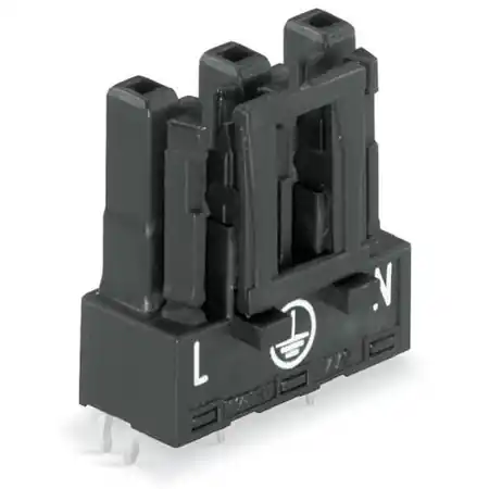 Ultima șansă Socket for PCBs; straight; 3-pole; Cod. A; black Wago