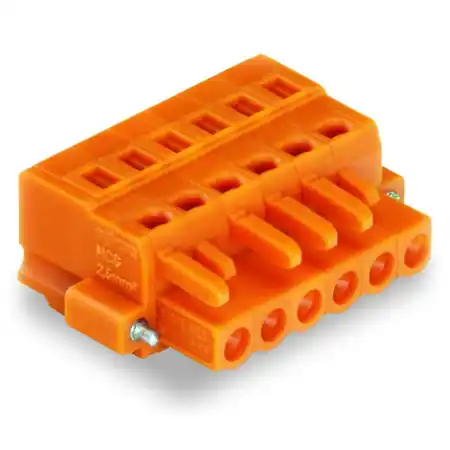 1-conductor female plug; Screw flange; 2.5 mm²; Pin spacing 5.08 mm; 10-pole; 2,50 mm²; orange Wago Lichidare de stoc