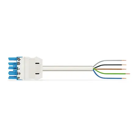 Ultima șansă pre-assembled connecting cable; Cca; Socket/open-ended; 5-pole; Cod. I; H05Z1Z1-F 5G 2.5 mm²; 2 m; 2,50 mm²; blue Wago