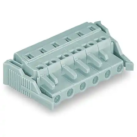 1-conductor female plug; Locking lever; 2.5 mm²; Pin spacing 7.5 mm; 4-pole; 2,50 mm²; gray Wago Expediere rapidă