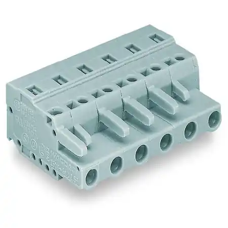 1-conductor female plug; 2.5 mm²; Pin spacing 7.5 mm; 7-pole; 2,50 mm²; gray Wago Doar azi
