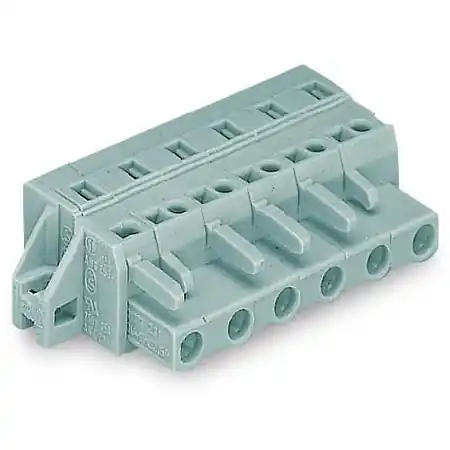 1-conductor female plug; clamping collar; 2.5 mm²; Pin spacing 7.5 mm; 9-pole; 2,50 mm²; gray Wago Transport gratuit
