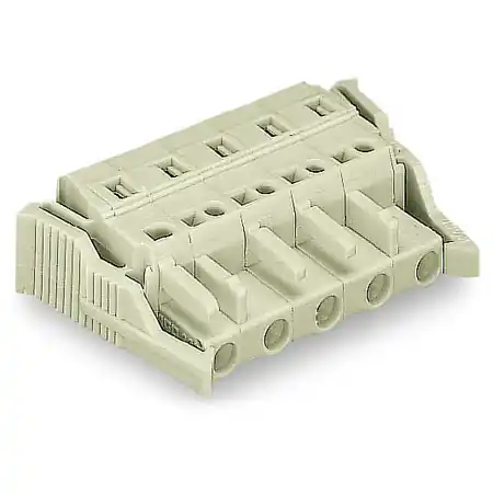 1-conductor female plug; 100% protected against mismating; Locking lever; 2.5 mm²; Pin spacing 7.5 mm; 2-pole; 2,50 mm²; light gray Wago Popular