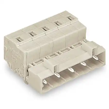 Vezi acum 1-conductor male connector; 100% protected against mismating; Snap-in mounting feet; 2.5 mm²; Pin spacing 7.5 mm; 3-pole; 2,50 mm²; light gray Wago