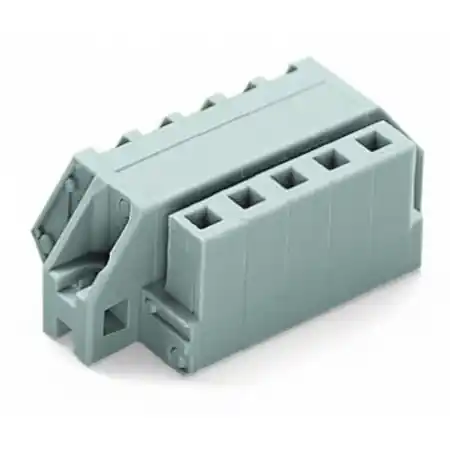1-conductor female plug; angled; clamping collar; 2.5 mm²; Pin spacing 5 mm; 12-pole; 2,50 mm²; gray Wago Premium
