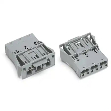 Ultima șansă Snap-in plug; 3-pole; Cod. B; 4,00 mm²; gray Wago