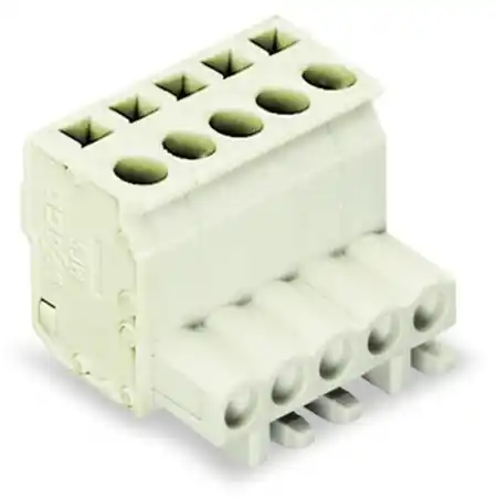 1-conductor female plug; angled; 100% protected against mismating; 2,50 mm²; light gray Wago Bestseller
