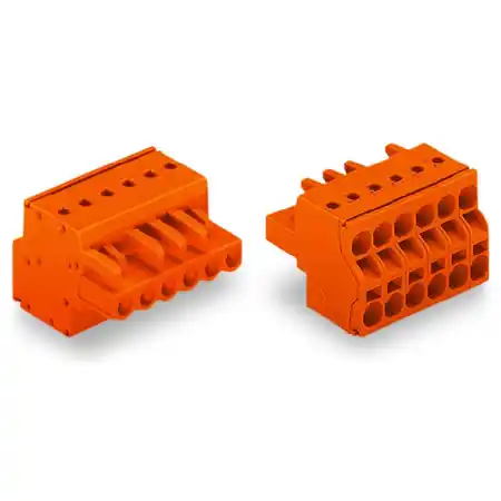 2-conductor female connector; 2.5 mm²; Pin spacing 5.08 mm; 6-pole; 2,50 mm²; orange Wago Preț promoțional