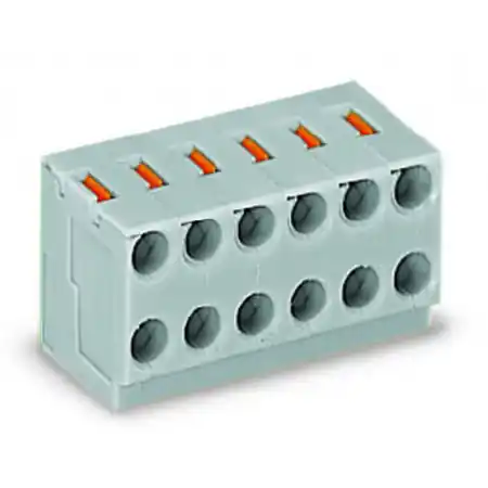 2-conductor modular PCB connector; for individual solder pins; push-button; 0.8 mm Ø; Pin spacing 3.5 mm; 3-pole; 0,50 mm²; gray Wago Super ofertă