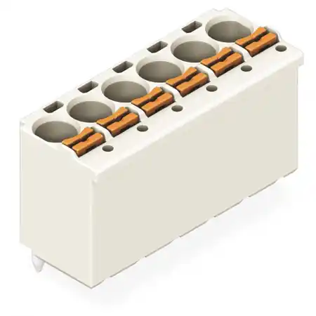 1-conductor THT female header; 1.4 mm Ø solder pin; straight; direct marking; 2.5 mm²; Pin spacing 5 mm; 5-pole; 2,50 mm²; light gray Wago Promoție