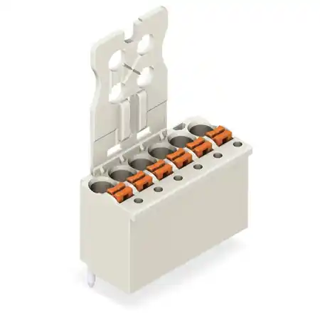 1-conductor THT female header; 1.0 mm Ø solder pin; straight; Gripping plate; direct marking; 1.5 mm²; Pin spacing 3.5 mm; 8-pole; 1,50 mm²; light gray Wago Reducere