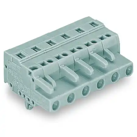 1-conductor female plug; Snap-in mounting feet; 2.5 mm²; Pin spacing 7.5 mm; 13-pole; 2,50 mm²; gray Wago Cel mai vândut