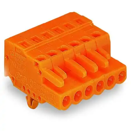 1-conductor female plug; Snap-in mounting feet; 2.5 mm²; Pin spacing 5.08 mm; 4-pole; 2,50 mm²; orange Wago Expediere rapidă
