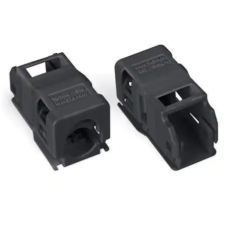 Ultima șansă Strain relief housing; 2-pole; with locking clip; for 1 cable; 3.8 … 8.2 mm; 17.5 mm; black Wago