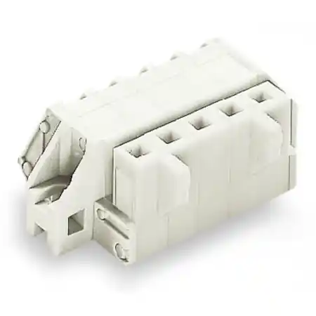 1-conductor female plug; angled; 100% protected against mismating; clamping collar; 2.5 mm²; Pin spacing 5 mm; 16-pole; 2,50 mm²; light gray Wago Expediere rapidă