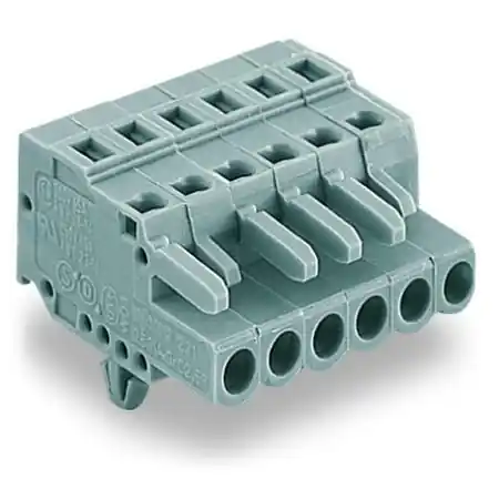 1-conductor female plug; Snap-in mounting feet; 2.5 mm²; Pin spacing 5 mm; 24-pole; 2,50 mm²; gray Wago Ieftin