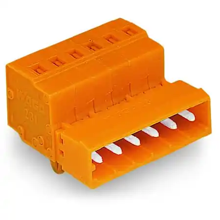 1-conductor male connector; Snap-in mounting feet; 2.5 mm²; Pin spacing 5.08 mm; 12-pole; 2,50 mm²; orange Wago Preț redus