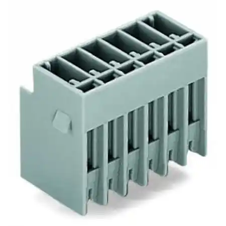 Ultima șansă THT male header; 1.0 x 1.0 mm solder pin; straight; Pin spacing 5 mm; 4-pole; gray Wago