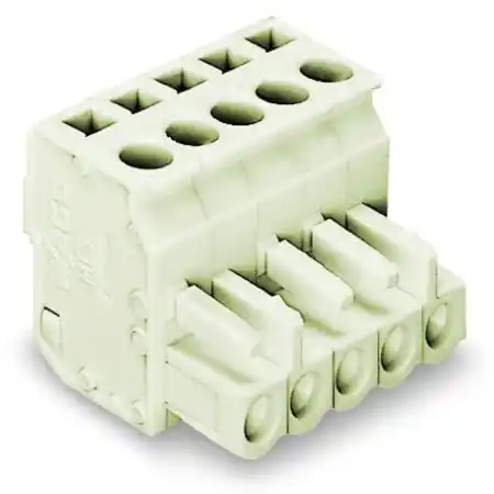 1-conductor female plug; angled; 100% protected against mismating; 2.5 mm²; Pin spacing 5 mm; 14-pole; 2,50 mm²; light gray Wago Chilipir