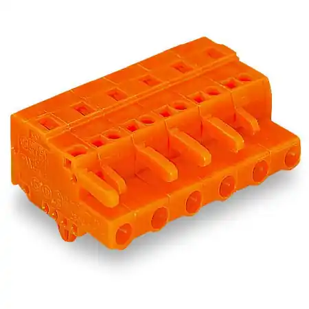 1-conductor female plug; Snap-in mounting feet; 2.5 mm²; Pin spacing 7.62 mm; 8-pole; 2,50 mm²; orange Wago Cel mai vândut