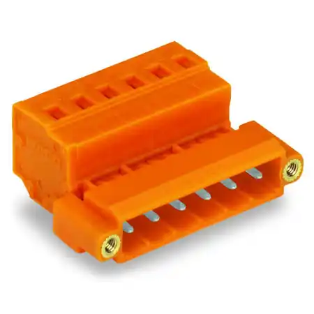 1-conductor male connector; Threaded flange; 2.5 mm²; Pin spacing 5.08 mm; 3-pole; 2,50 mm²; orange Wago Reducere