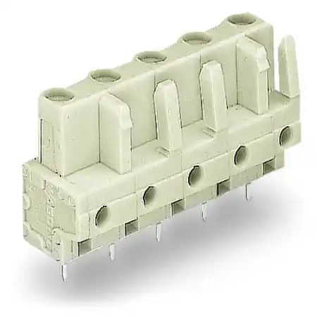 Ultima șansă THT female header; 0.6 x 1.0 mm solder pin; straight; 100% protected against mismating; Pin spacing 7.5 mm; 7-pole; light gray Wago