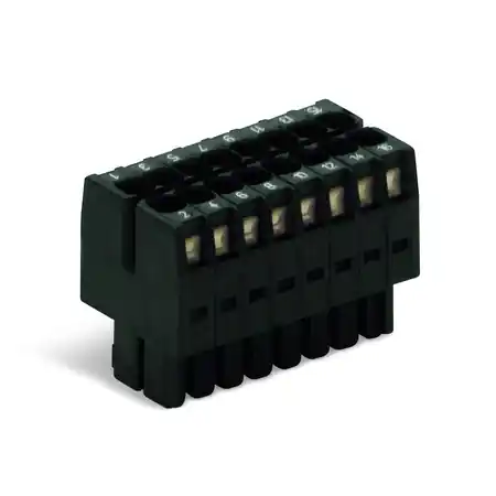 1-conductor female connector, 2-row; 100% protected against mismating; direct marking; 1.5 mm²; Pin spacing 3.5 mm; 18-pole; 1,50 mm²; black Wago Lichidare de stoc