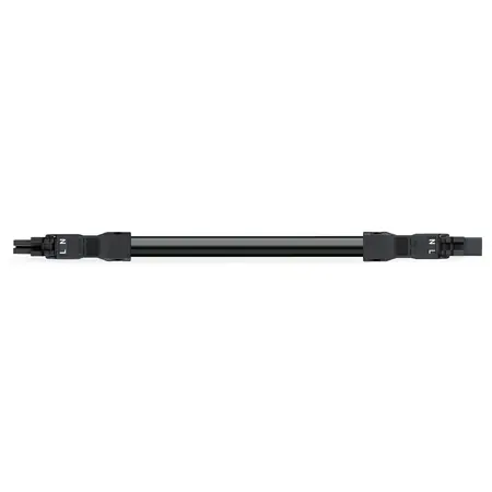 Ultima șansă pre-assembled interconnecting cable; Eca; Socket/plug; 2-pole; Cod. A; H05VV-F 2 x 1.0 mm²; 8 m; 1,00 mm²; black Wago