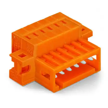1-conductor male connector; 100% protected against mismating; clamping collar; 1.5 mm²; Pin spacing 3.81 mm; 10-pole; 1,50 mm²; orange Wago Reducere de preț