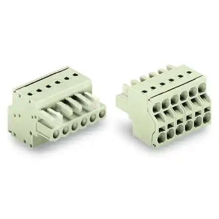 2-conductor female connector; 100% protected against mismating; 2.5 mm²; Pin spacing 5 mm; 12-pole; 2,50 mm²; light gray Wago Reducere extra