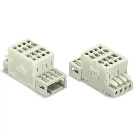 2-conductor combi strip; 100% protected against mismating; 1.5 mm²; Pin spacing 3.5 mm; 9-pole; 1,50 mm²; light gray Wago Plată sigură