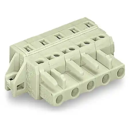 1-conductor female plug; 100% protected against mismating; clamping collar; 2.5 mm²; Pin spacing 7.5 mm; 9-pole; 2,50 mm²; light gray Wago Plată securizată