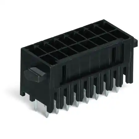 Ultima șansă THT male header, 2-row; 0.8 x 0.8 mm solder pin; straight; 100% protected against mismating; Levers; Pin spacing 3.5 mm; 2 x 17-pole; black Wago