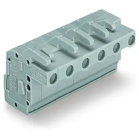 1-conductor female plug; angled; 2.5 mm²; Pin spacing 7.5 mm; 3-pole; 2,50 mm²; gray Wago Expediere rapidă