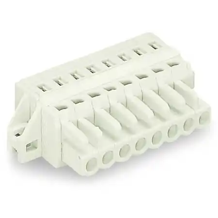 1-conductor female plug; 100% protected against mismating; clamping collar; 2.5 mm²; Pin spacing 5 mm; 7-pole; 2,50 mm²; light gray Wago Livrare expres