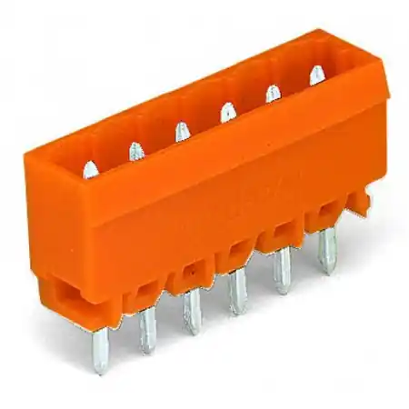Ultima șansă THT male header; 1.0 x 1.0 mm solder pin; straight; Pin spacing 5.08 mm; 23-pole; orange Wago