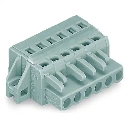1-conductor female plug; clamping collar; 2.5 mm²; Pin spacing 5 mm; 20-pole; 2,50 mm²; gray Wago Vezi acum