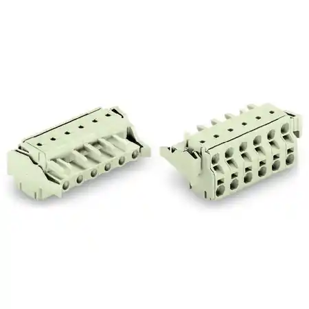 2-conductor female connector; 100% protected against mismating; Locking lever; 2.5 mm²; Pin spacing 7.5 mm; 7-pole; 2,50 mm²; light gray Wago Ieftin