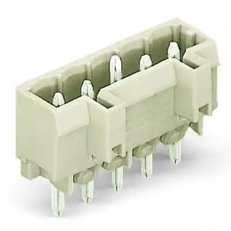 Vezi acum THT male header; 1.2 x 1.2 mm solder pin; straight; 100% protected against mismating; Pin spacing 5 mm; 7-pole; light gray Wago