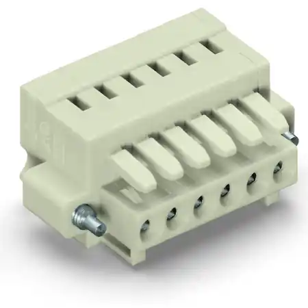 1-conductor female plug; 100% protected against mismating; Screw flange; 1.5 mm²; Pin spacing 3.5 mm; 18-pole; 1,50 mm²; light gray Wago Disponibil imediat