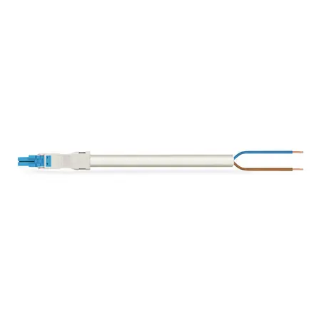Vezi acum pre-assembled connecting cable; Eca; Socket/open-ended; 2-pole; Cod. I; H05Z1Z1-F 2 x 1,50 mm²; 3 m; 1,50 mm²; blue Wago