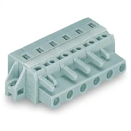 1-conductor female plug; clamping collar; 2.5 mm²; Pin spacing 7.5 mm; 12-pole; 2,50 mm²; gray Wago Bestseller