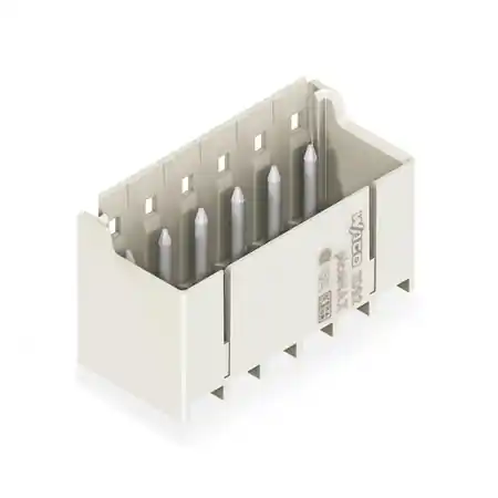 Ultima șansă THR male header; 1.4 mm Ø solder pin; straight; Pin spacing 5 mm; 3-pole; light gray Wago