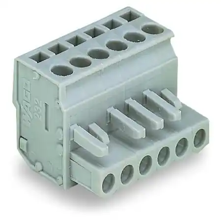 1-conductor female plug; angled; 2.5 mm²; Pin spacing 5 mm; 13-pole; 2,50 mm²; gray Wago Nu rata