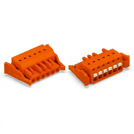 1-conductor female plug; push-button; Locking lever; 2.5 mm²; Pin spacing 5.08 mm; 2-pole; 2,50 mm²; orange Wago Ofertă