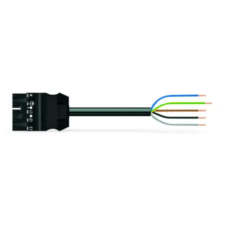 Vezi acum pre-assembled connecting cable; Eca; Plug/open-ended; 5-pole; Cod. A; H05VV-F 5G 1.5 mm²; 5 m; 1,50 mm²; black Wago